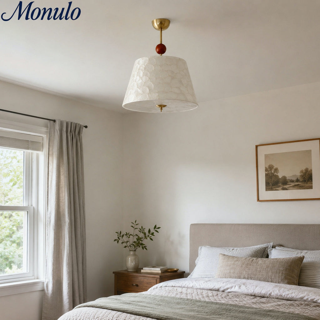 Strukturierter Muschel-Schirm Vintage-Deckenleuchte für Schlafzimmer-Akzentbeleuchtung | Souliia