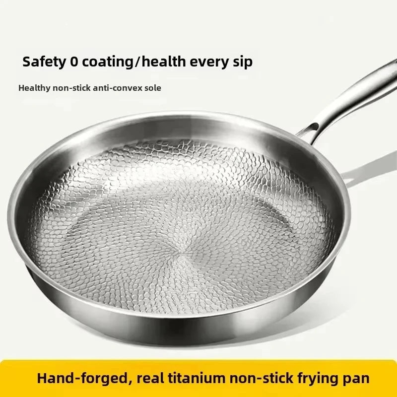 Hammerpan Titanium Frying Pan — Hand-Hammered Finish, Even Heat Distribution, Non-Stick Surface