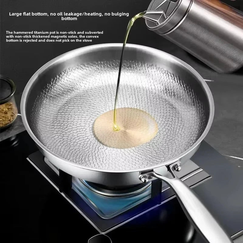 Hammerpan Titanium Frying Pan — Hand-Hammered Finish, Even Heat Distribution, Non-Stick Surface