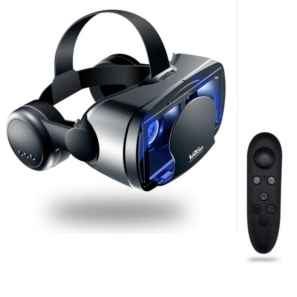 VR Headset with Built-in Headphones – Adjustable Lenses, Broad View & Universal Phone Support | Immersive 3D Experience for Smartphones - Souliia