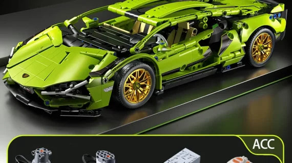 Zestaw klocków do budowy miejskiego samochodu wyścigowego – mechaniczny pojazd o dużej prędkości