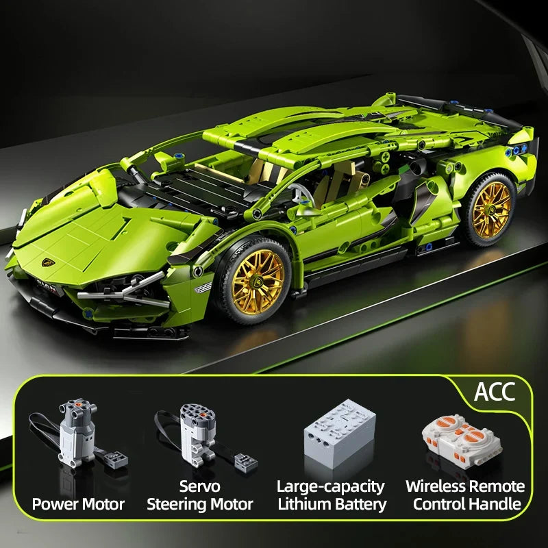 Zestaw klocków do budowy miejskiego samochodu wyścigowego – mechaniczny pojazd o dużej prędkości