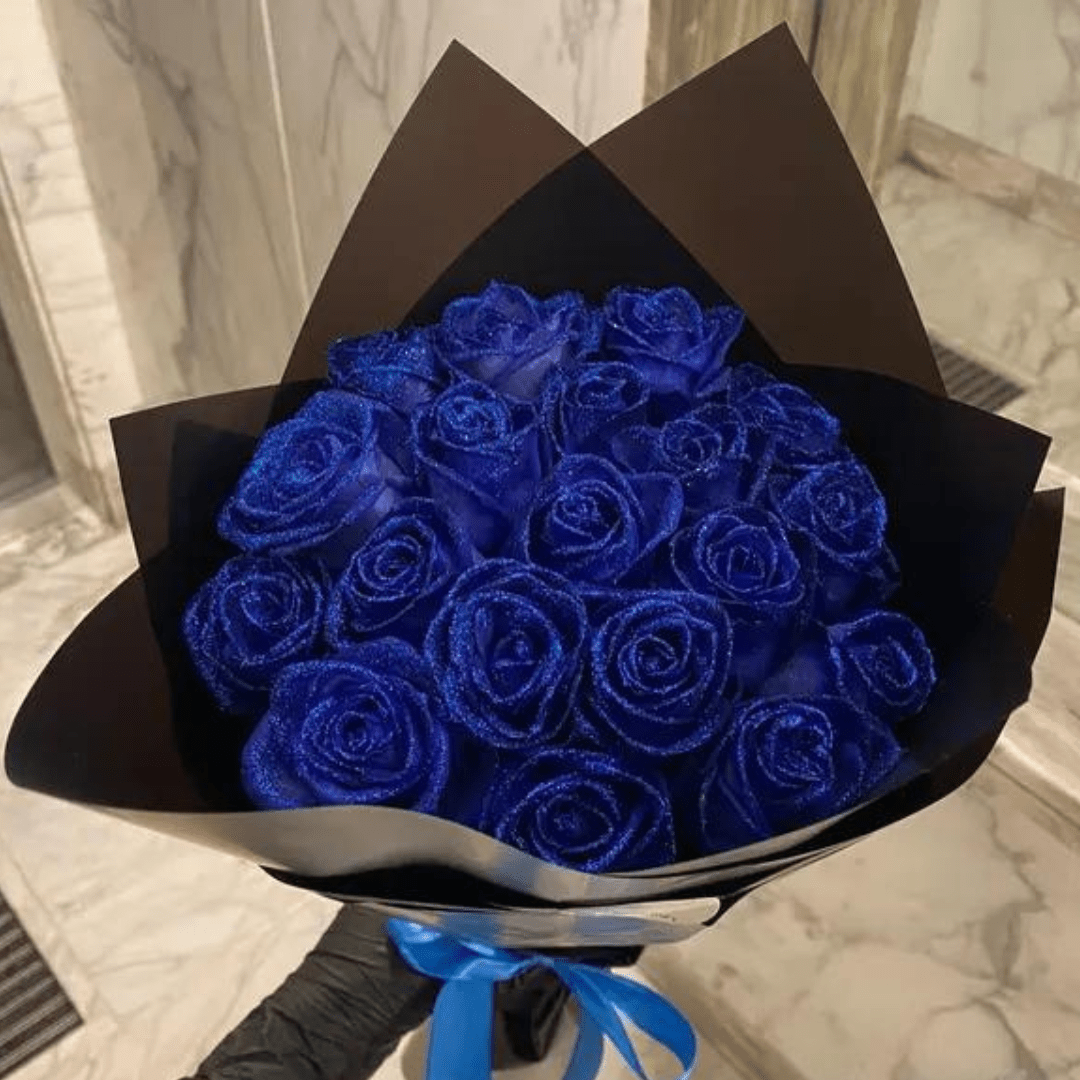 Glamrose Artificial Glitter Rose — Lifelike Bloom, Permanent Sparkle