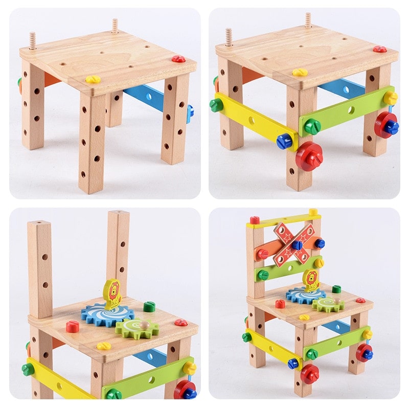 Jucărie educativă Montessori din lemn - set de joacă pentru învățare preșcolară
