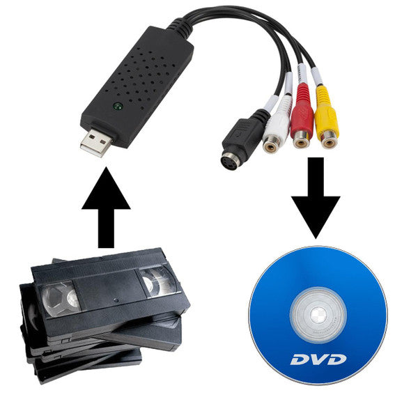 Convertidor de vídeo de VHS y DVD a vídeo digital — captura compuesta