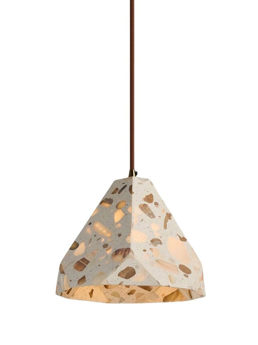 Wabi-sabi Style Water-polished Translucent Stone Retro Pendant Lamp | Souliia