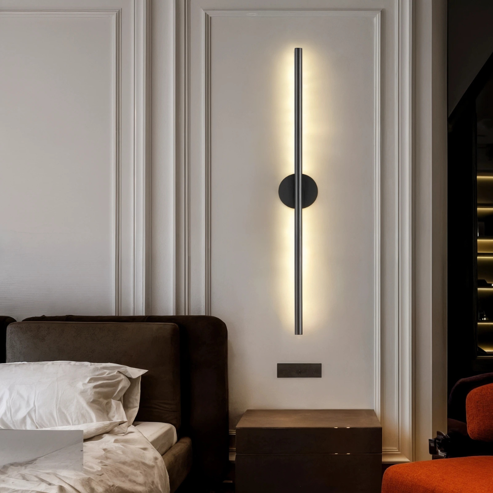 LumaNova Modern Minimalist Wall Light — 20W LED, Rounded Silhouette, Aluminum Gray & White