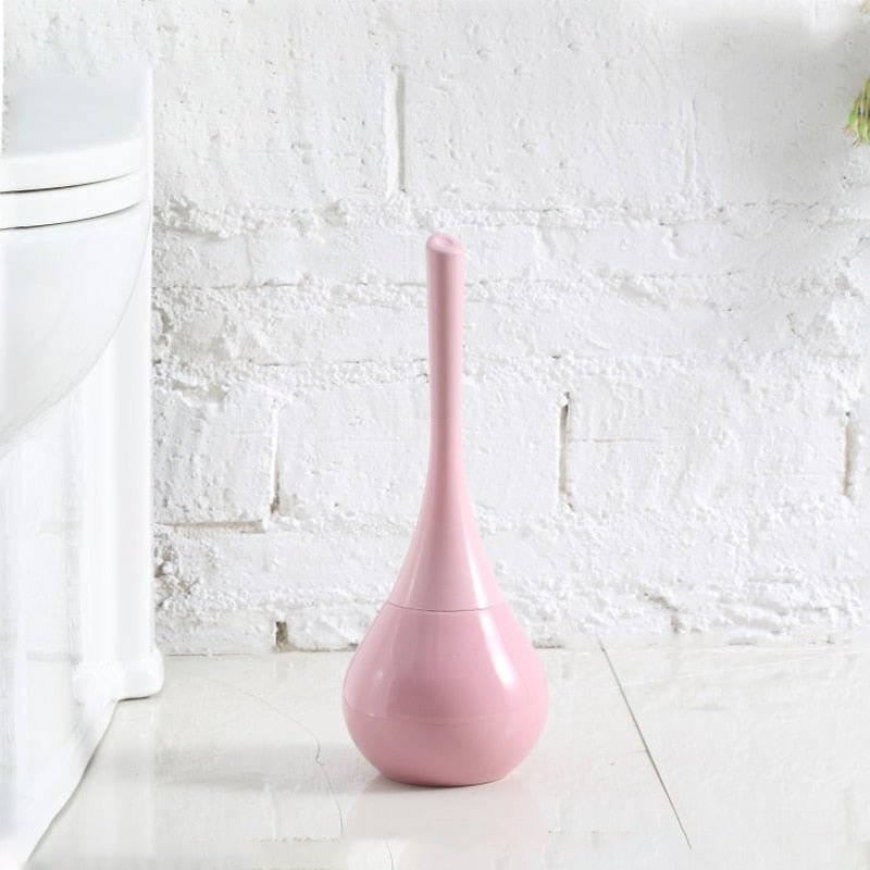 Cleanluxe Silicone Toilet Brush And Ventilated Holder — Flexible Tapered Bristles