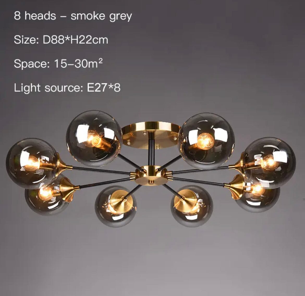 Luna Chandelier — Remote Lighting Control Switch, Emerald Glass Orb Assembly