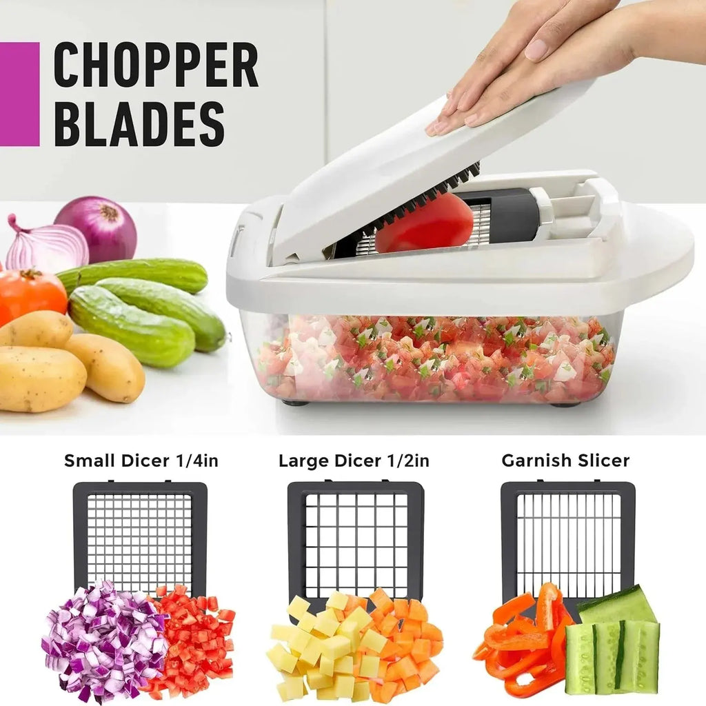 Vegetable Slicer with 8 Blades and Collection Box - Souliia