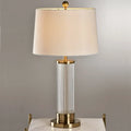 Nexora Slender Glass Rod Table Lamp — Soft Fabric Shade