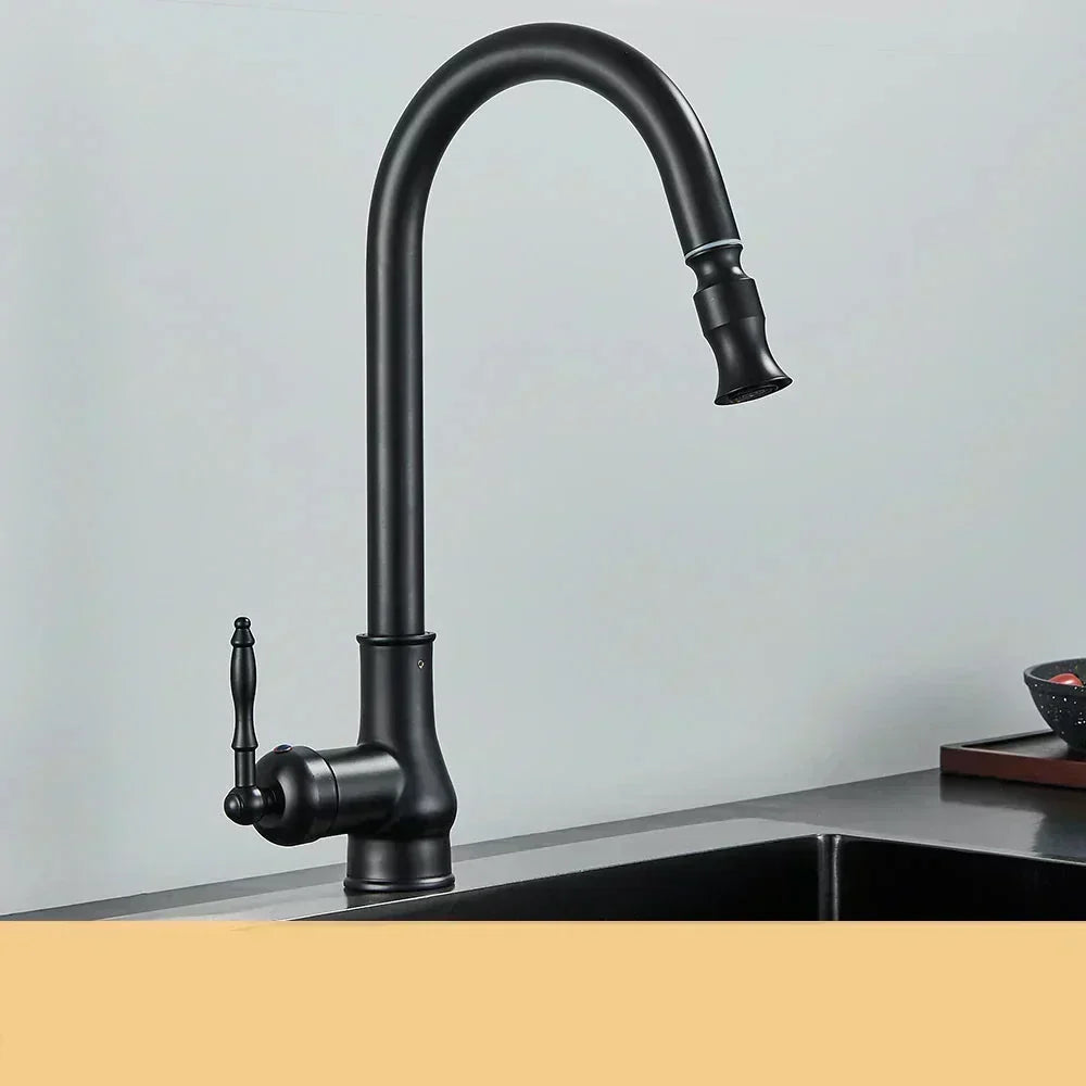 VintageTap Antique Brass Kitchen Tap – Retro Style Mixer Faucet with Swivel Spout