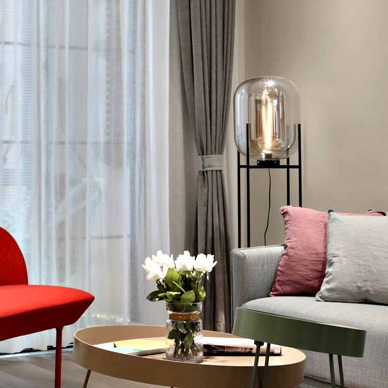 Lyra Nordic Glass Floor Lamp — Minimalist Silhouette, Contemporary Design