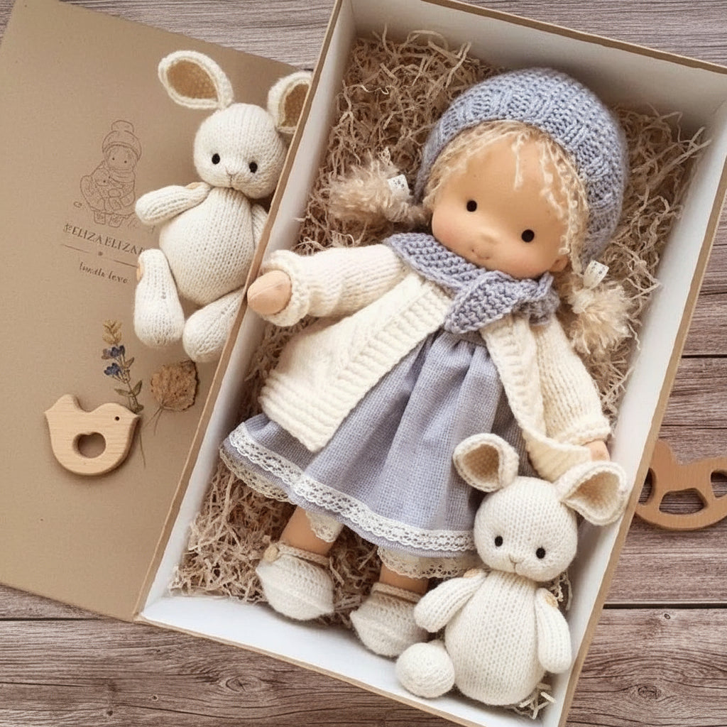 Waldolly Waldorf Cotton Doll — Handmade Craftsmanship, Rounded Silhouette, Soft Tactile Surface
