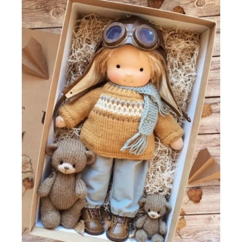 Waldolly Waldorf Cotton Doll — Handmade Craftsmanship, Rounded Silhouette, Soft Tactile Surface