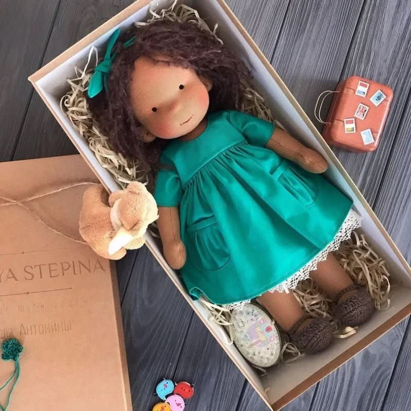 Waldolly Waldorf Cotton Doll — Handmade Craftsmanship, Rounded Silhouette, Soft Tactile Surface
