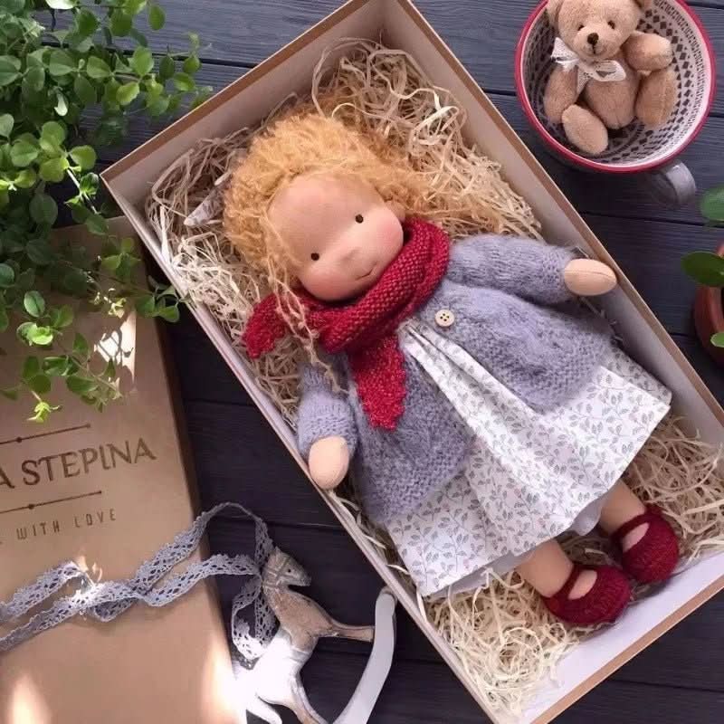 Waldolly Waldorf Cotton Doll — Handmade Craftsmanship, Rounded Silhouette, Soft Tactile Surface