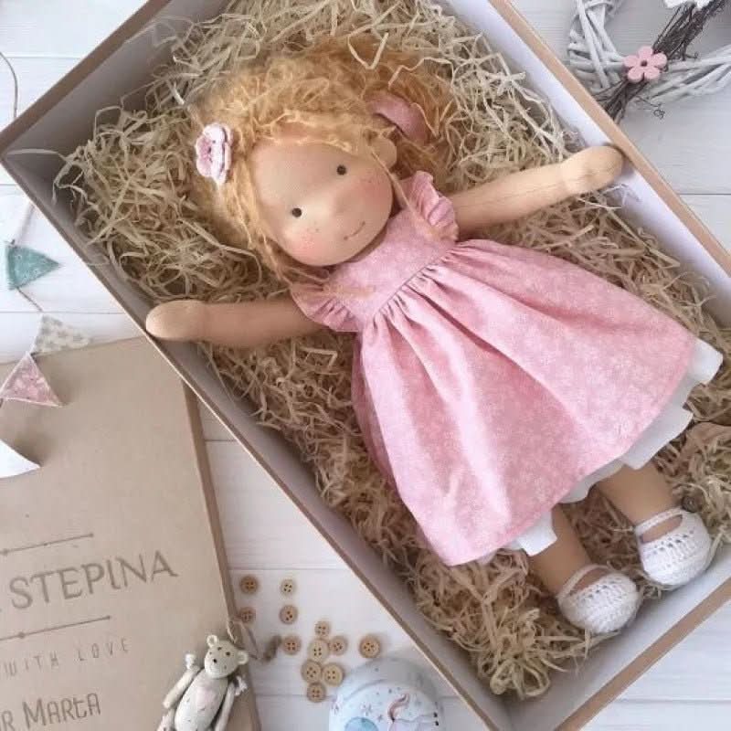 Waldolly Waldorf Cotton Doll — Handmade Craftsmanship, Rounded Silhouette, Soft Tactile Surface