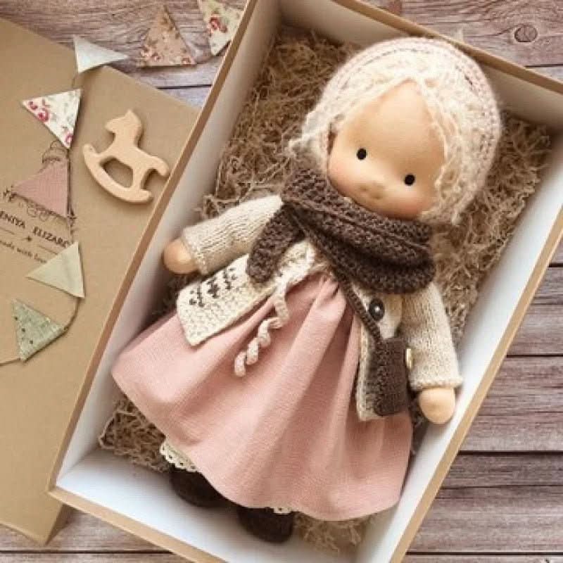 Waldolly Waldorf Cotton Doll — Handmade Craftsmanship, Rounded Silhouette, Soft Tactile Surface