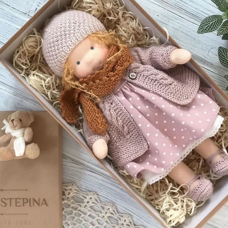 Waldolly Waldorf Cotton Doll — Handmade Craftsmanship, Rounded Silhouette, Soft Tactile Surface
