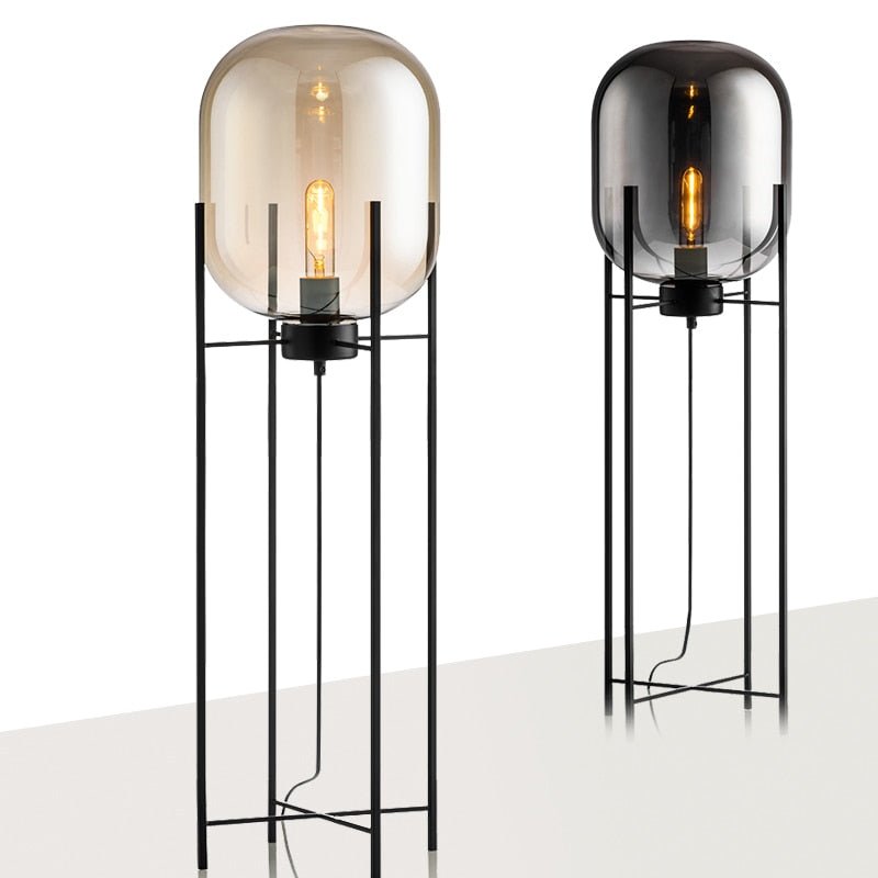 Lyra Nordic Glass Floor Lamp — Minimalist Silhouette, Contemporary Design