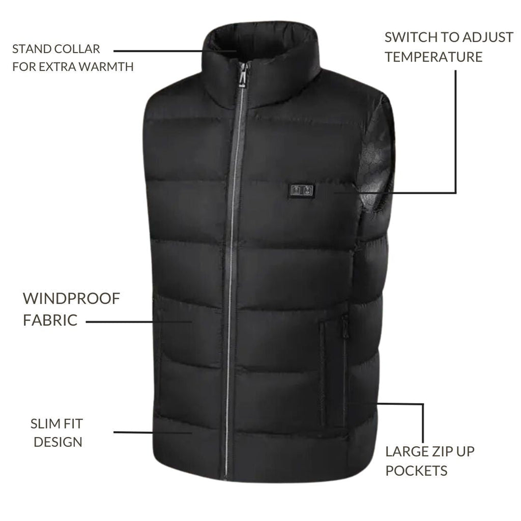 Gilet riscaldato unisex - gilet invernale con riscaldamento rapido in 1 minuto