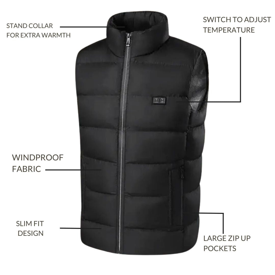 Gilet riscaldato unisex - gilet invernale con riscaldamento rapido in 1 minuto