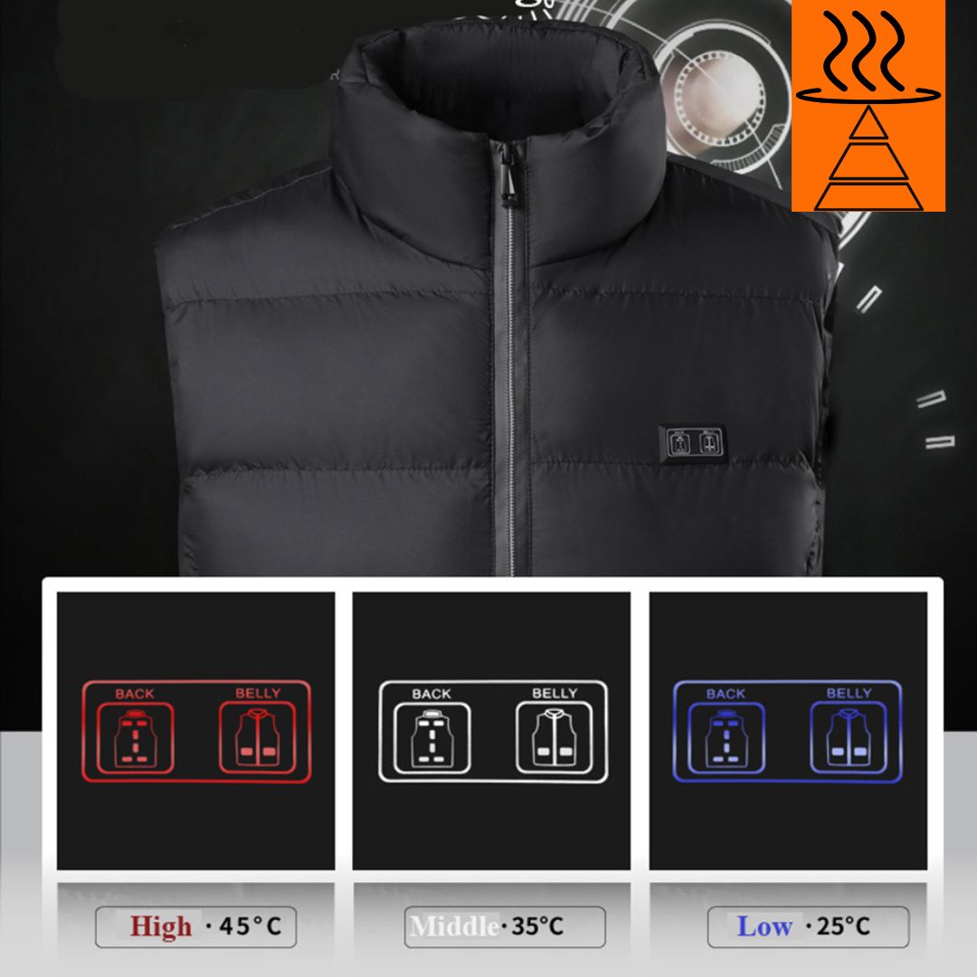 Gilet riscaldato unisex - gilet invernale con riscaldamento rapido in 1 minuto