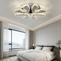 NovaLuxe Six-Speed Ceiling Fan — Retractable Blades and Crystal Lotus Light