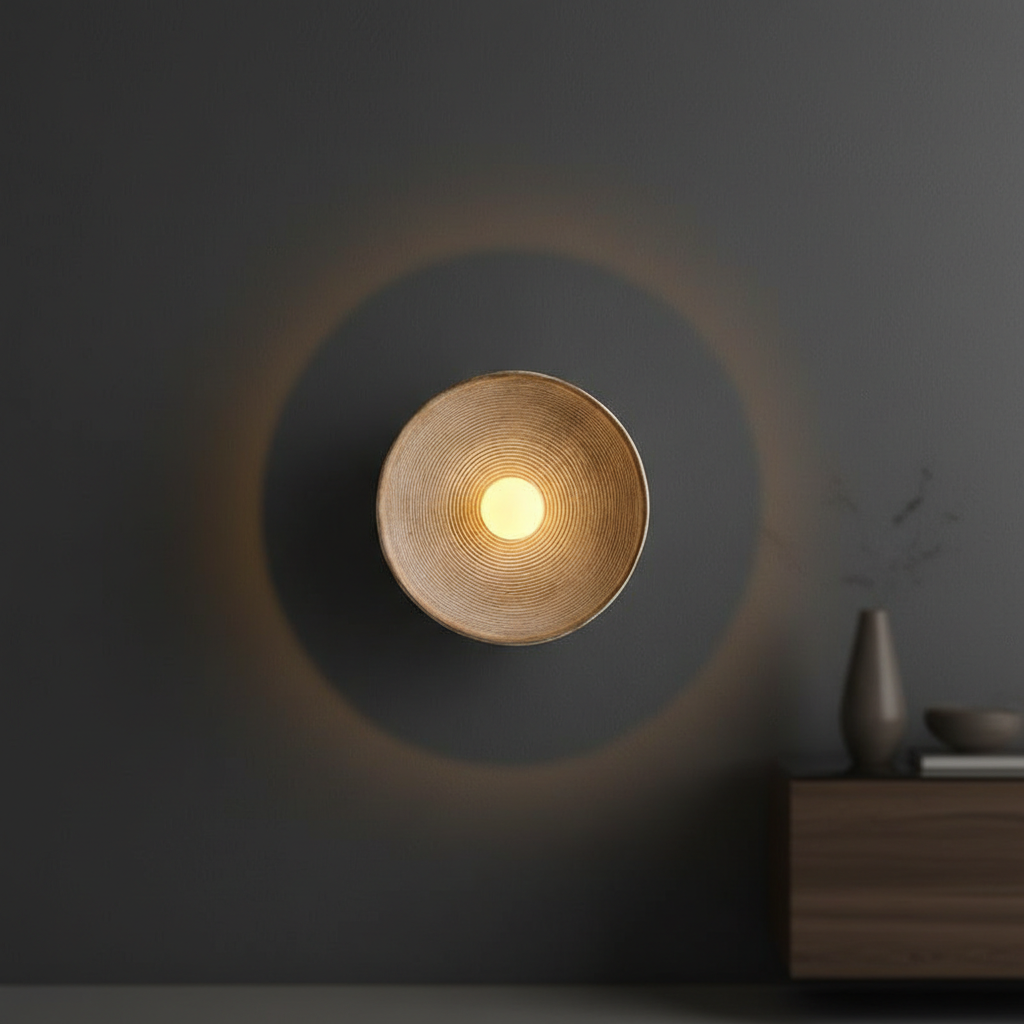 Luma Wall Lamp — Japanese-Inspired Minimalist Design, Rounded Soft Light Diffusion