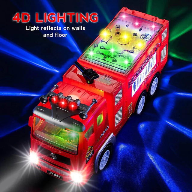 Spielzeug-Feuerwehrauto mit Elektromotor für Kinder — Licht- und Sirenengeräusche