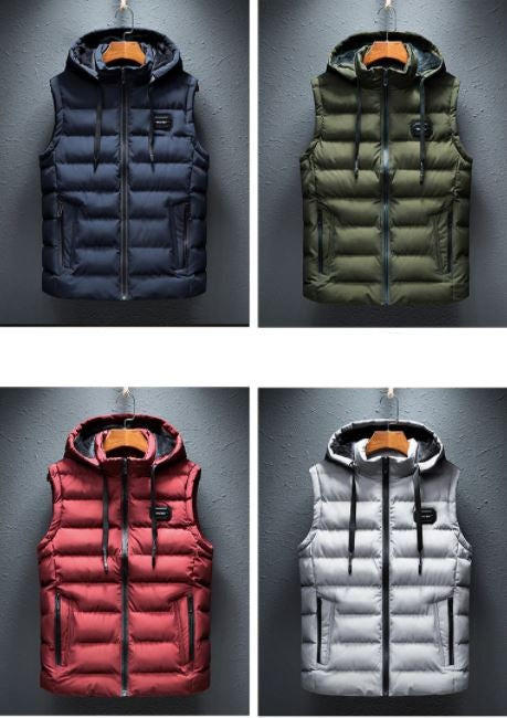 Effen vest met capuchon — mouwloze casual stijl, meerdere kleuren