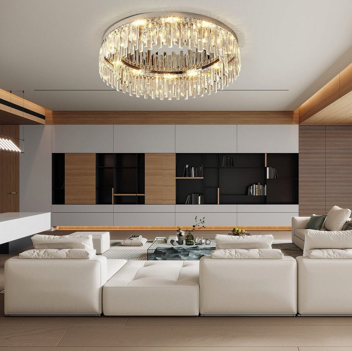 Lumen Arc Chandelier Series — Silver and Gold Finish Options