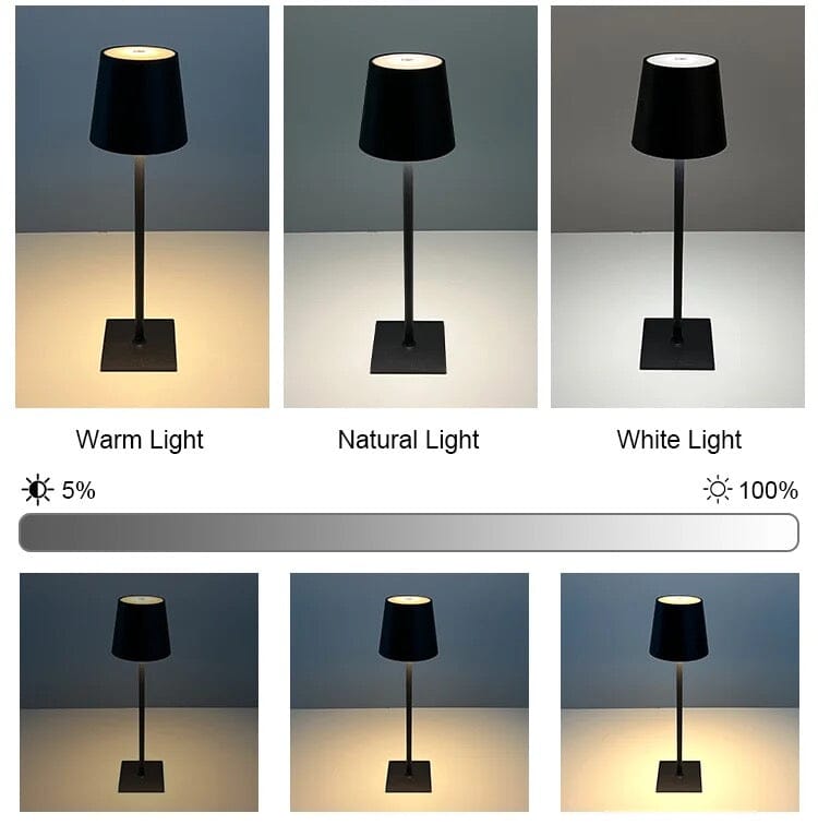 HaloLux Cordless LED Table Lamp – Dimmable Touch Controls, Rechargeable