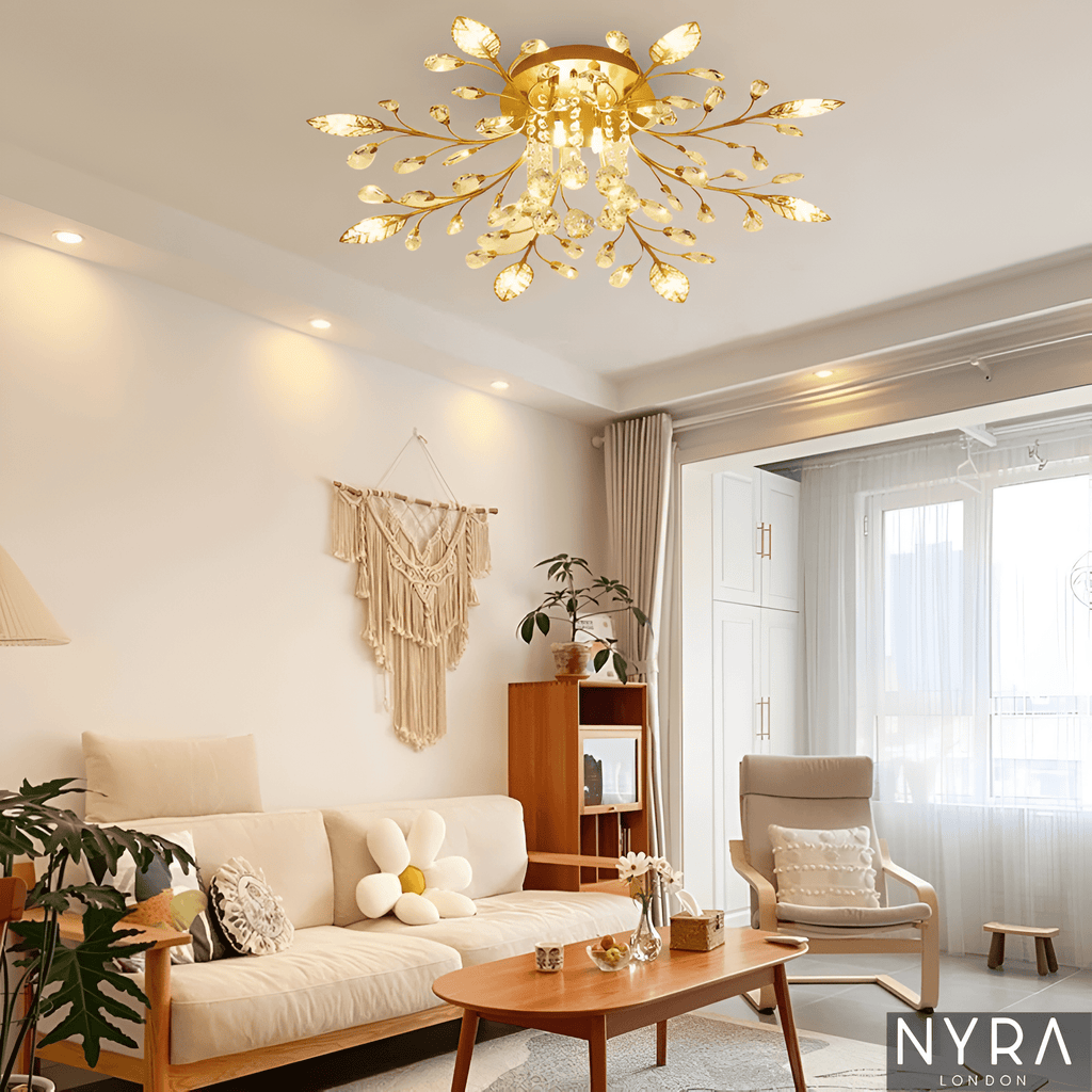 Liora Crystal Wall Chandelier — Cut Facets And Floral Silhouette