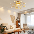 Liora Crystal Wall Chandelier — Cut Facets And Floral Silhouette