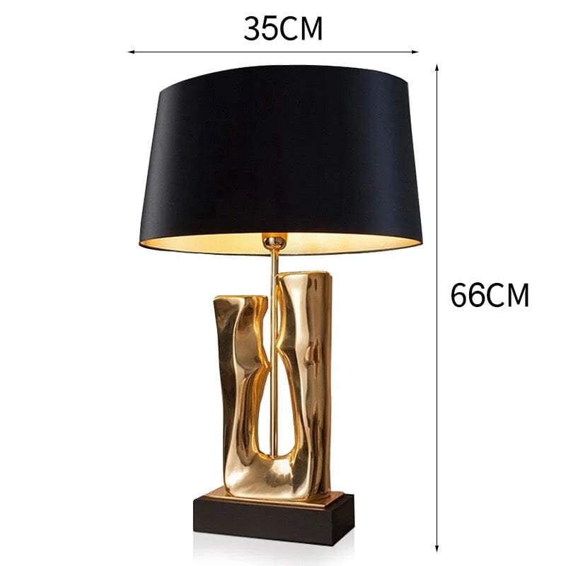 Aura Trunk Table Lamp — Slender Silhouette, Gold Trim & Marble Accent