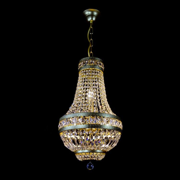Brushed Brass Finish Orion Crystal Chandelier