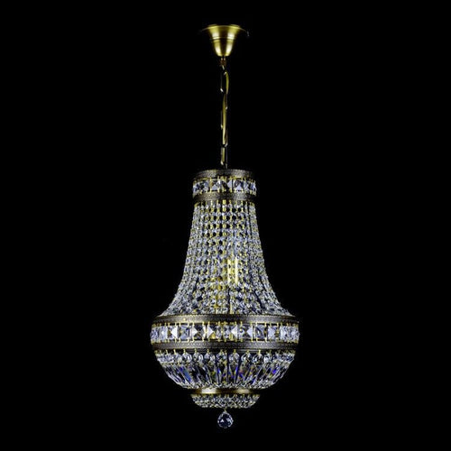 Brushed Brass Finish Orion Crystal Chandelier