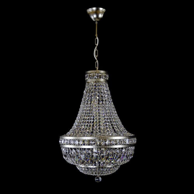 Brushed Brass Finish Orion Crystal Chandelier