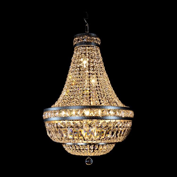 Brushed Brass Finish Orion Crystal Chandelier