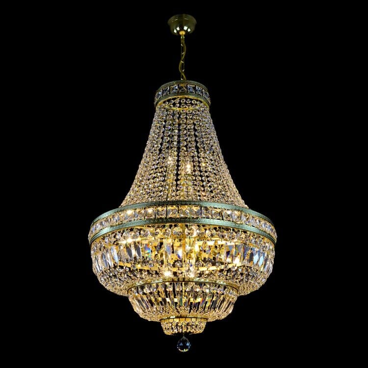 Brushed Brass Finish Orion Crystal Chandelier