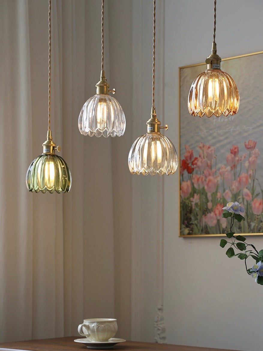 Verdoma vintage blomsterpendel i glas til spise- og læseområder | Souliia