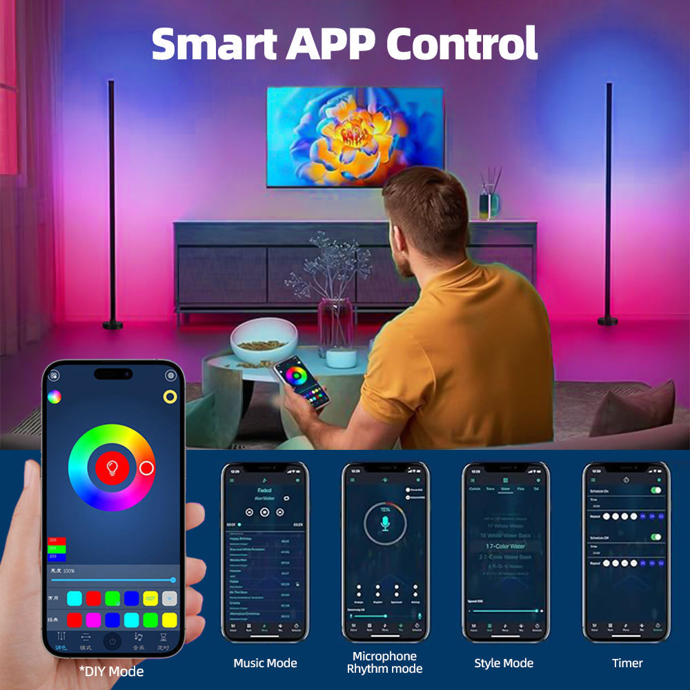 Smart LED Floor Lamp — Bluetooth, 16 Million Colors