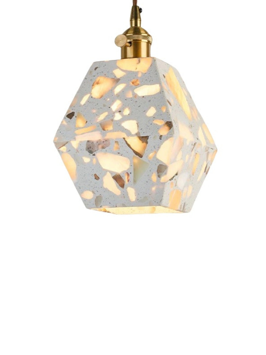 Wabi-sabi Style Water-polished Translucent Stone Retro Pendant Lamp | Souliia