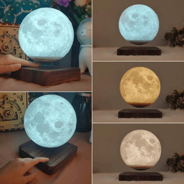 Lampe lunaire à lévitation magnétique — Lumière flottante rotative