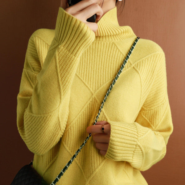 Plain Cashmere Turtleneck Sweater — Fall/Spring Knitwear