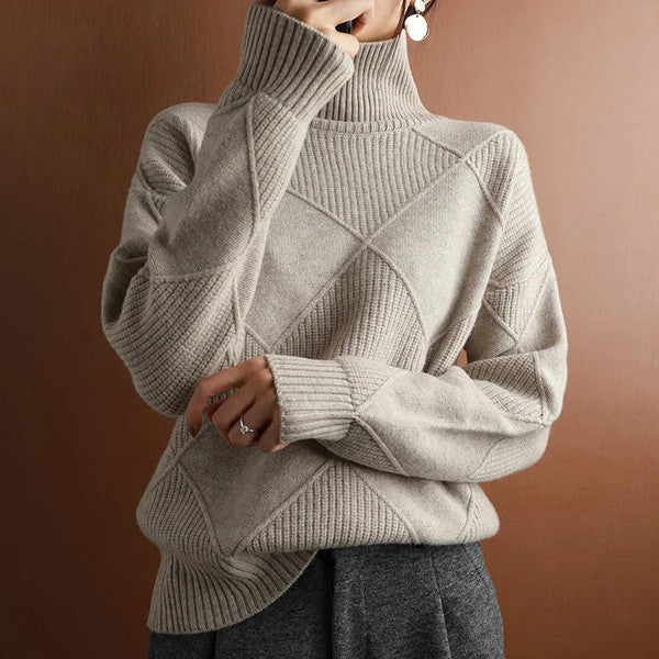 Plain Cashmere Turtleneck Sweater — Fall/Spring Knitwear