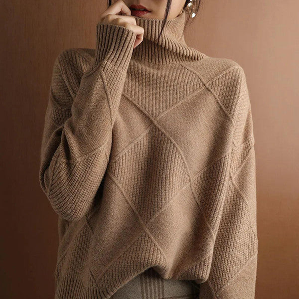 Plain Cashmere Turtleneck Sweater — Fall/Spring Knitwear