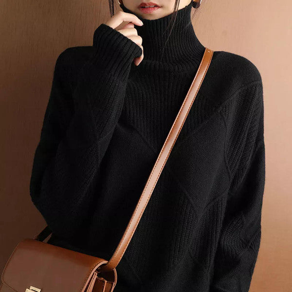 Plain Cashmere Turtleneck Sweater — Fall/Spring Knitwear